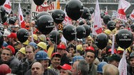 Bergleute demonstrieren in Düsseldorf