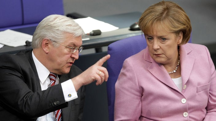 Frank-Walter Steinmeier (SPD) und Angela Merkel (CDU) 