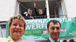 Wahlkampfaktion der Grünen in Düsseldorf
