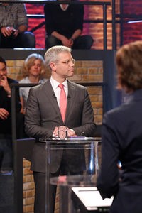Norbert Röttgen (CDU) und Christian Lindner (FDP) zu Gast in der Wahlarena im WDR Fernsehen