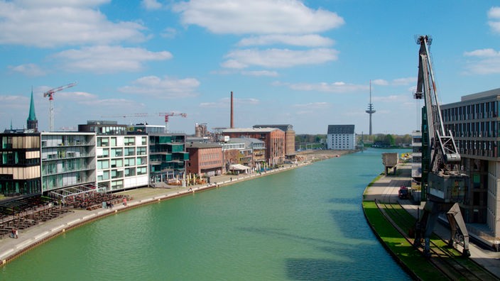 Blick auf den Hafen von Münster