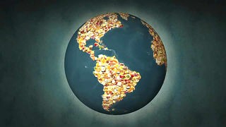 Grafik: Globus aus Lebensmitteln