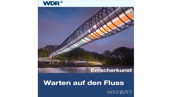 Cover vom E-Book "Warten auf den Fluss" zeigt ein Kunstwerk der Emscherkunst.2013