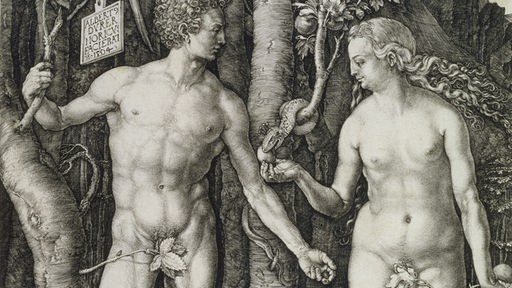 Albrecht Dürer: Adam und Eva (Der Sündenfall); Rechte: Städel Museum, Frankfurt/Main