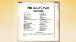"Das wünsch' ich mir" Schallplatte 1959 Coveransicht hinten