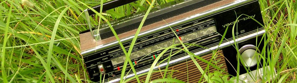 Altes Radiogerät im Gras