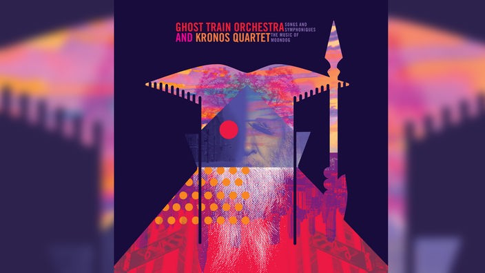 CD-Cover: “Songs and Symphoniques: The Music of Moondog” von Ghost Train Orchestra & Kronos Quartet