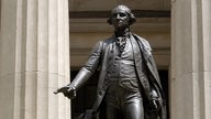 Statue von George Washington vor der US-Börse in der Wall Street, New York