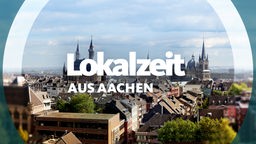 Panorama-Aufnahme von Aachen umgeben von einem runden Rahmen