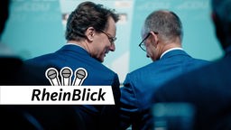 Hendrik Wüst und Friedrich Merz gemeinsam auf dem CDU-Parteitag