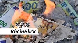 Bild von brennenden Euro-Noten