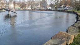 Zugefrorener Teich