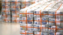 Gebündelte Türkische Lira Geldscheine