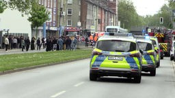 Polizeiwagen am Unfallort in Gelsenkirchen