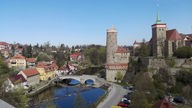 Blick auf die Bautzener Altstadt mit Alter Wasserkunst und Michaeliskirche