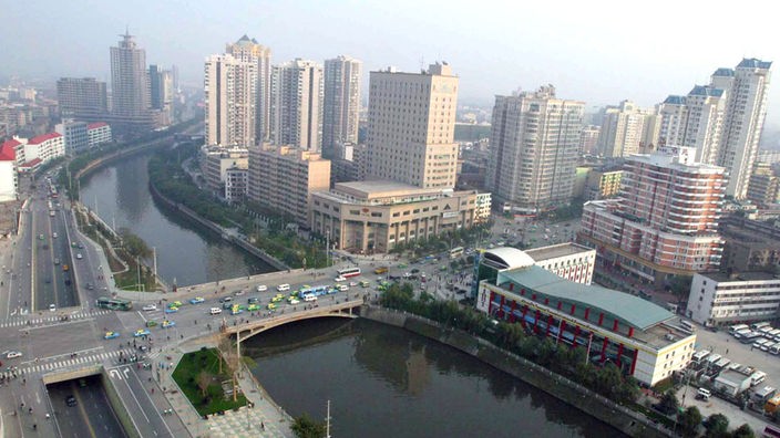 Blick auf die Hochhäuser von Chengdu