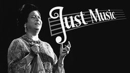 Die ägyptische Sängerin Umm Kulthum und der Schriftzug "Just Music".