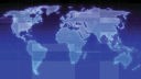 Rubrikenfoto Aktuelles - Gepunktete Weltkarte auf blauem Hintergrund