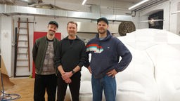 Das Trio "Dlé", Autoren und Regisseure des Stücks "House of Karls". Von links nach rechts: Florian Hertweck, Malcolm Kemp, Tim Knapper.