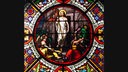Christi Auferstehung - Glasfenster aus dem 19. Jahrhundert in der Kathedrale Saint-Vincent in Mâcon , Frankreich 