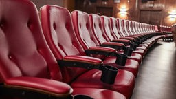 Rote Sessel in einem Kino