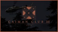 Logo des Caiman Clubs in orange vor schwarzem Hintergrund. Schriftzug: Caiman Club 3, Berlin.