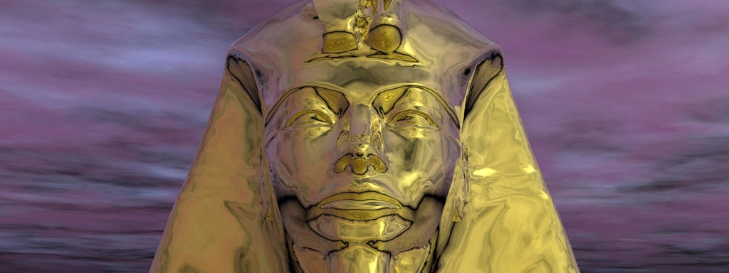 Digitale Visualisierung von Pharao Tutenchamun.