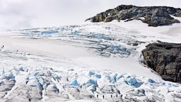 Der Hardangerjokulen Gletscher in Norwegen.