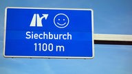 Autobahnschild mit "Siechburch"