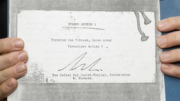 Eine Kopie des Deckblattes der gefälschten Hitler-Tagebücher