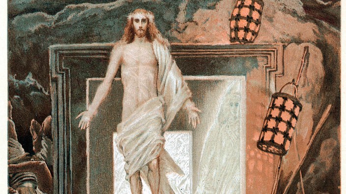 Gemäldeausschnitt einer Auferstehungsdarstellung vin Tissut
