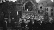 Von den Nationalsozialisten in der Progromnacht verwüstete und in Brand gesteckte Alte Synagoge in Chemnitz (9./10. November 1938)