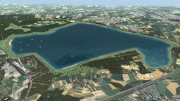 Ein vom Computer generiertes Bild vom künftigen Hambach See 