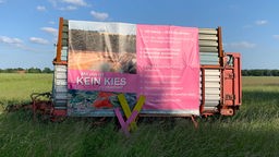 Plakat zum Widerstand gegen den Kiesabbau am Niederrhein