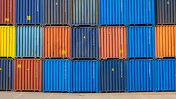 Symbolbild für Wirtschaft: gestapelte Container im Hafen