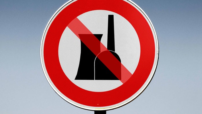 Schild, Verbot von Atomkraftwerken, Bildmontage
