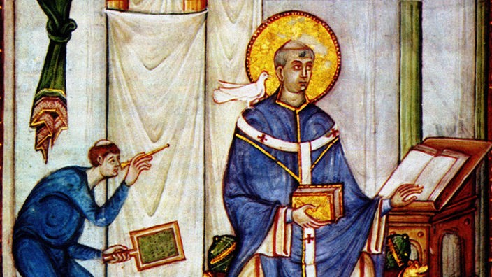 Der Heilige Gregor, Buchmalerei 