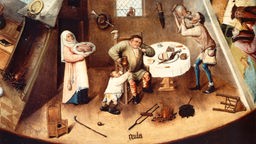 "Völlerei", Ausschnitt aus dem Gemälde "Die sieben Todsünden"