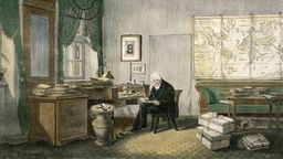 Humboldt im Arbeitszimmer seiner Berliner Wohnung