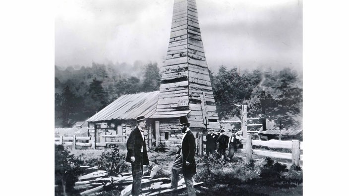 Erdölförderung in Titusville, 1859
