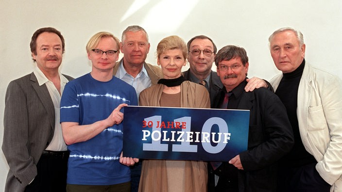 Jürgen Schmidt, Uwe Steimle, Jürgen Zartmann, Sigrid Göhler, Jaecki Schwarz, Wolfgang Winkler und Günter Naumann (v. l.)