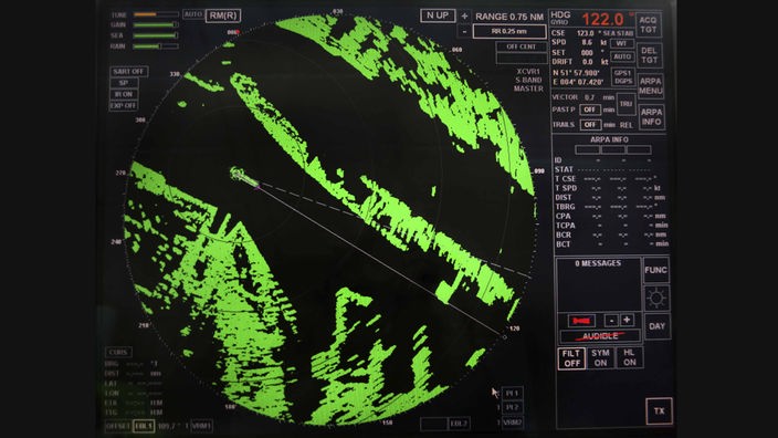 Radarbild des Rotterdamer Hafens