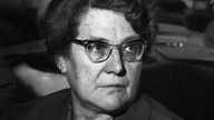 Helene Wessel (1898-1969), Politikerin und Mitglied des Bundestags im Jahr 1962 bei der Bundesfrauenkonferenz der SPD