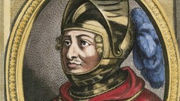 Karl Martell (Karl, der Hammer, um 688-741) <Hausmeier, Frankreich> in einem Kupferstich von Peter Ludwig van Schuppen, spätere Kolorierung, undatiert Bild