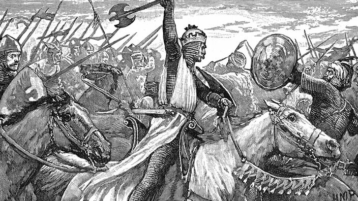 Karl Martell in der Schlacht bei Tours und Poitiers (Darstellung aus dem Jahr 1892)