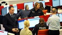 Polizeibeamte aus verschiedenen Bundesländern arbeiten gemeinsam im International Police Cooperation Center (IPCC) zur UEFA EURO 2024.