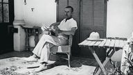 Schriftsteller Thomas Mann im Juni 1933 in Sanary sur Mer