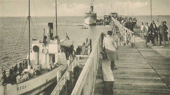 Seebrücke von Binz im Jahr 1910, die 1912 einstürzte