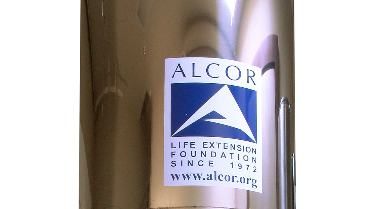 Ein Container der Firma Alcor, der "Stiftung für Lebensverlängerung" in Scottsdale, Arizona, in dem konservierte Leichen aufbewahrt werden