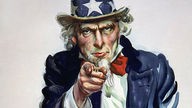 "Uncle Sam" als Werbefigur der US Army, darunter "I Want You"